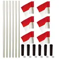 Hörnstolpar med flaggor | vit stolpe 6 stolpar| 6 flaggor| 6 markhylsor