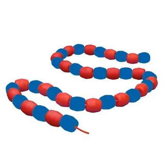 Lina med plastflöten i rad  25 meter Röda och blå plastflöten