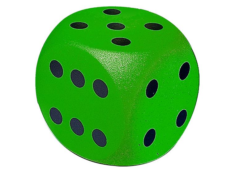 Tärning Volley i skum med hal yta 1 st | Grön | 16 x 16 cm
