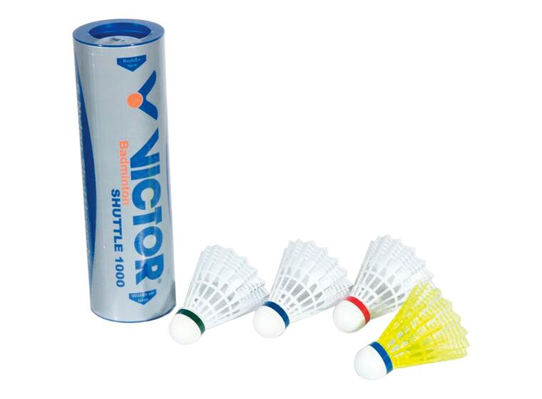 Badmintonboll Shuttle 1000 - 6 st Vit med röd ring - snabb hastighet 