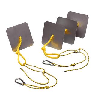 Sandankare till beachvolleyplan 4 st 120x120 mm med rep och karbinhake