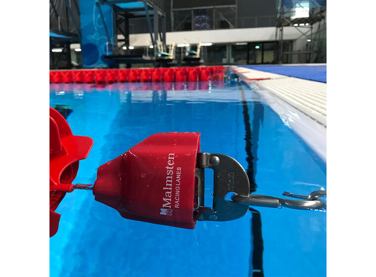 Competitor® Racing Lane Line 25 m Simlina | Blå/Viit/Röd | 100 mm vingar 