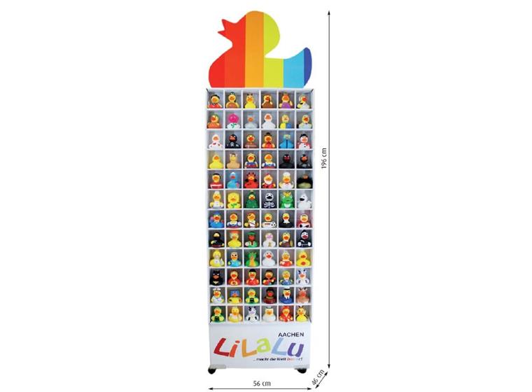 Säljdisplay för 72 Badankor - med hjul Endast displayen - 196x56x46cm 