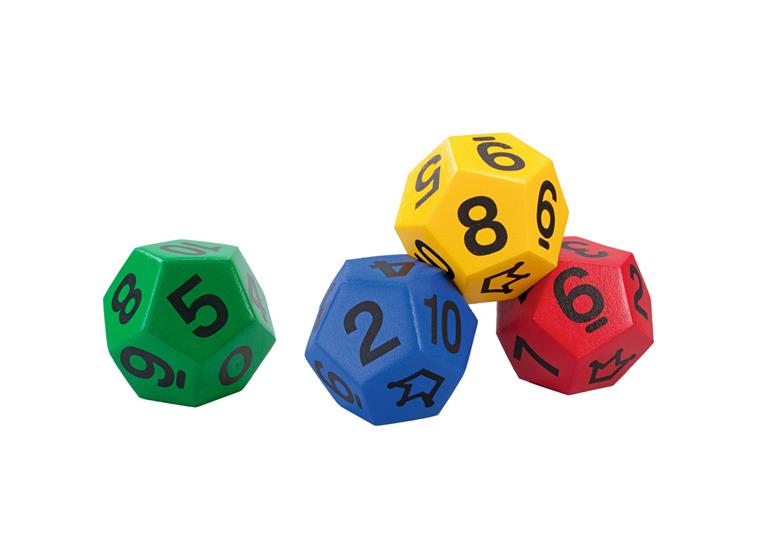 Tärning 12-sidor med tal och joker 1 st | 20 cm | Grön 