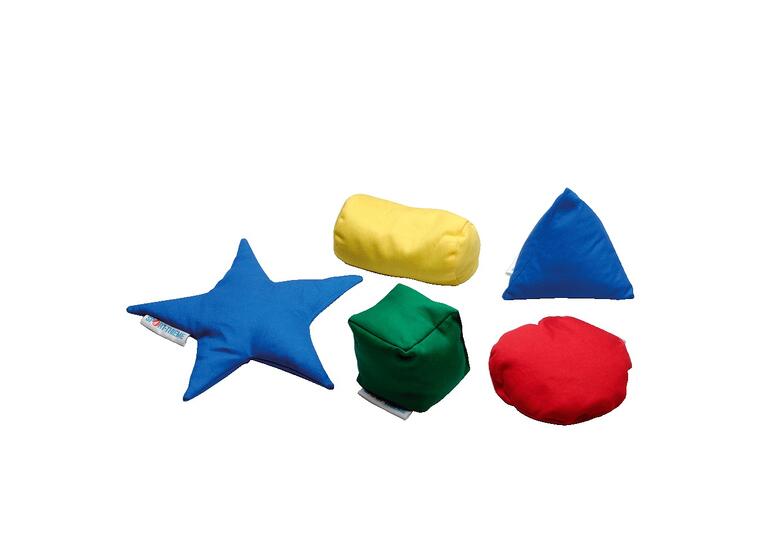 Ärtpåsar Geometriska figurer 5 st Stjärna Kub Cylinder Pyramid Cirkel 