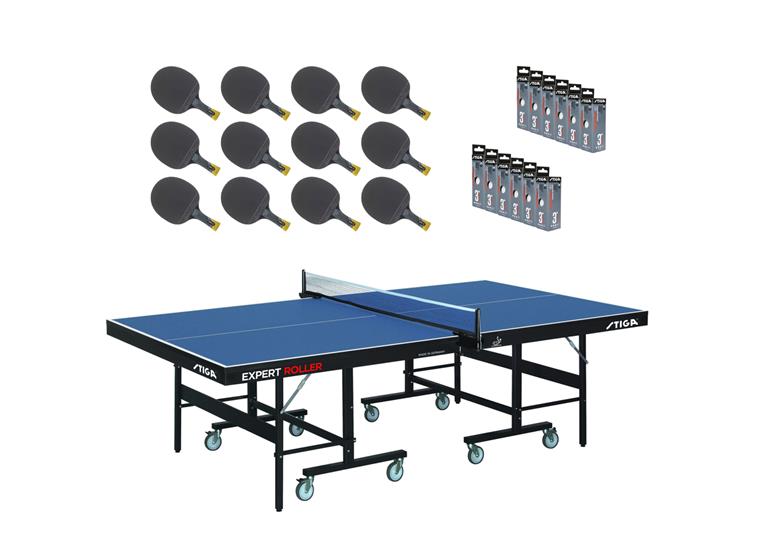 Bordtennisbord STIGA EXPERT ROLLER CSS Komplett set med bord rack och bollar