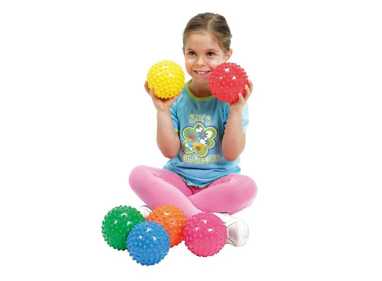 Massageboll Easy Grip | 6st. Piggboll | Lekboll | Medelhård | 12 cm 