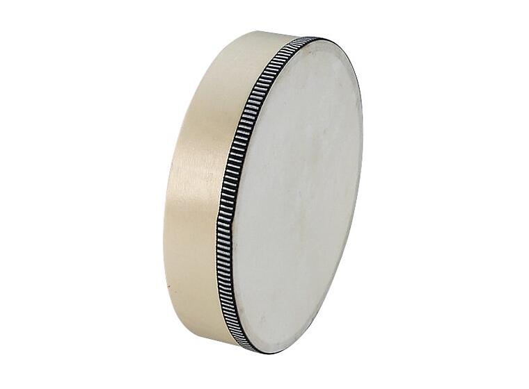 Tamburin med träklubba Handtrumma 22 cm i diameter 