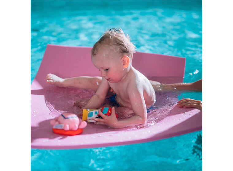 Baby Play Raft -100 x 75 x 1,5 cm - Rosa Aqualand tunn flytmatta - Rosa färg 