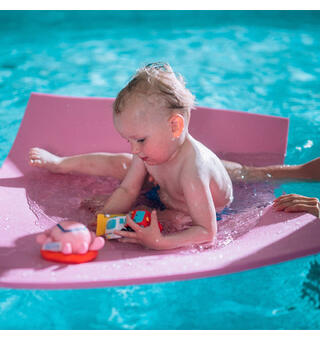 Baby Play Raft -100 x 75 x 1,5 cm - Rosa Aqualand tunn flytmatta - Rosa färg
