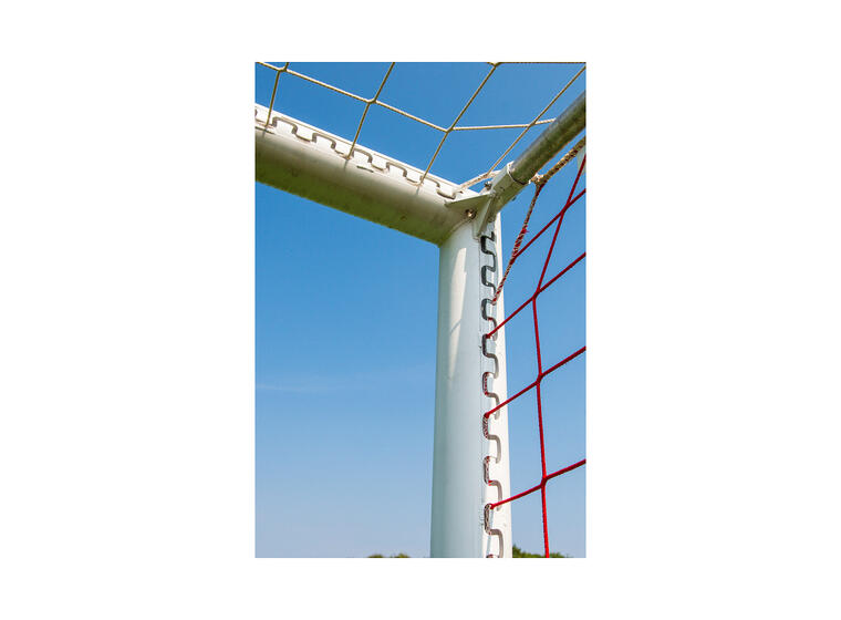 Fotbollsmål 7,32x2,44 m med markhylsor 11 manna | Oval profil | Silver| 