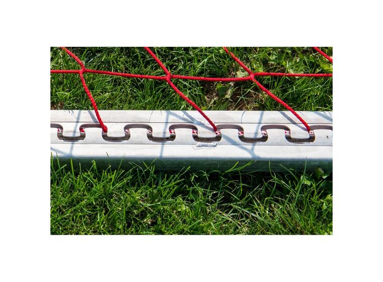 Fotbollsmål 7,32x2,44 m med markhylsor 11 manna | Oval profil | Silver| 