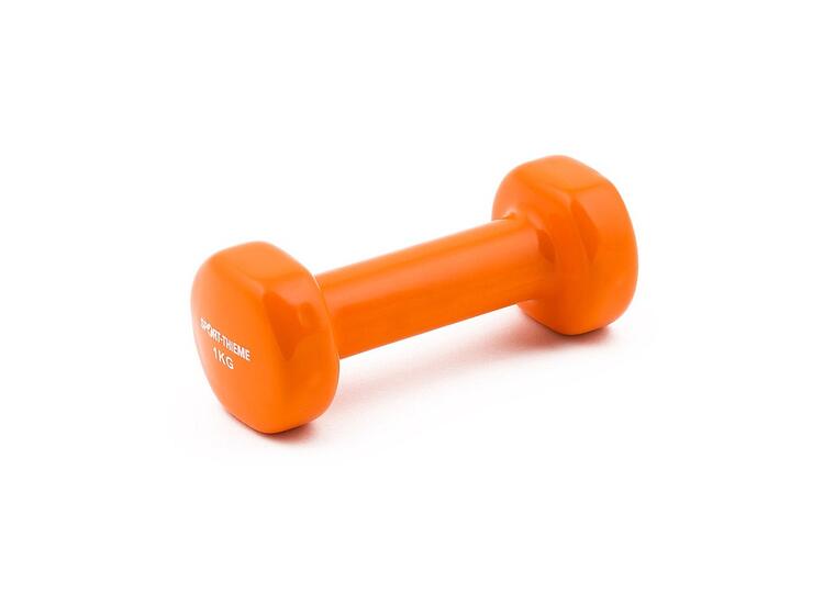 Gummerad hantel | 1 st. Orange | 1 kg