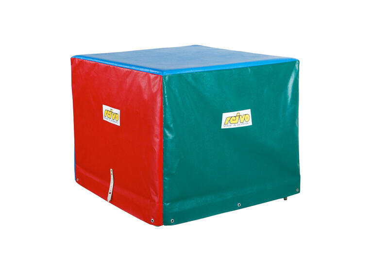 Reivo mattset med vagn | 12 st mattor 100x100x6 cm | 3 st röd, blå gula gröna 