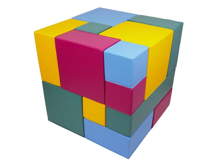 Skumklossar | Gigantisk tärning 120x120 cm | 16 skumklossar 