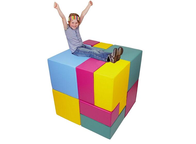 Skumklossar | Gigantisk tärning 120x120 cm | 16 skumklossar 