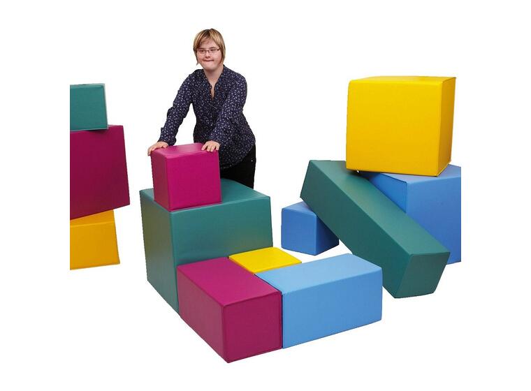 Skumklossar | Gigantisk tärning 120x120 cm | 16 skumklossar 