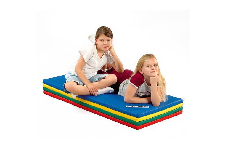 Vikbar gymnastikmatta 240x120x3 cm | Blå Gul Röd Grön 