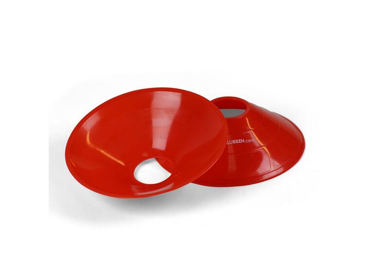 Markeringskoner | röda | 50 st Låga koner | D: 19 cm | H: 5 cm 