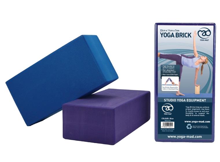 Yogablock i EVA skum 220 x 110 x 70 mm | Blå
