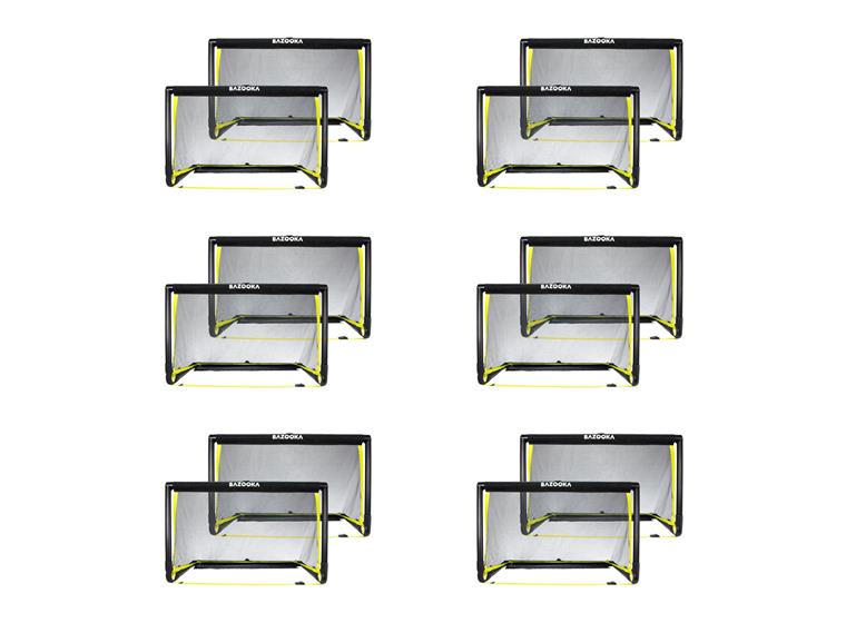 Bazooka Goal - Ihopfällbart minimål 12st Fotbollsmål för smålagsspel 120 x 75 cm