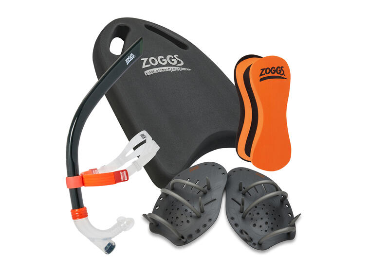 Zoggs Simpaket Vuxen Kickboard / Dolme / Snorkel / Paddlar 