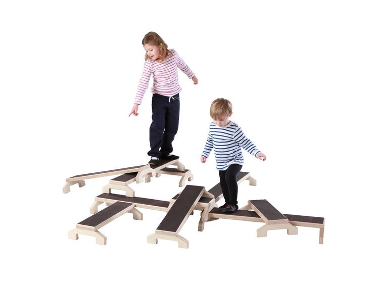 Greizer trappsystem | Kort set 5 st. Träbroar | Trästeg för motorikbanor 