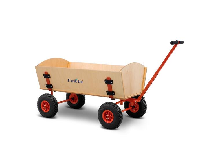 Skrinda | Handkärra | Dragvagn i trä 100x55x60 cm | Justerbart handtag 