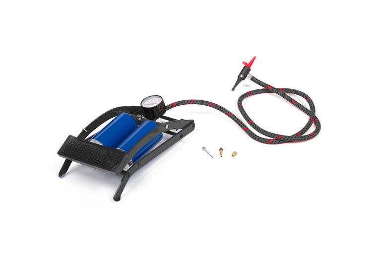 Bollpump med manometer Fotpump med dubbel cylinder 