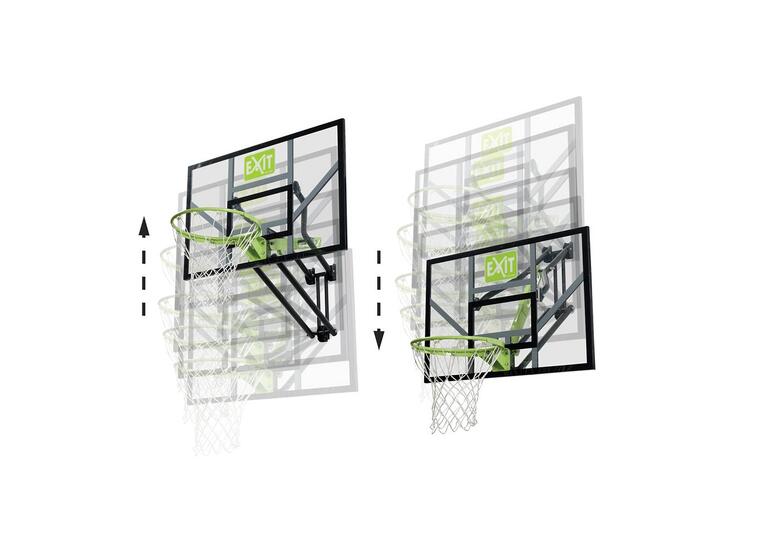 Basketkorg EXIT Galaxy väggmonterad Komplett set | justerbar korg och platta 