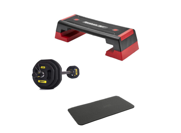 Hemmaträningspaket Step | Body Pump Set | Träningsmatta 