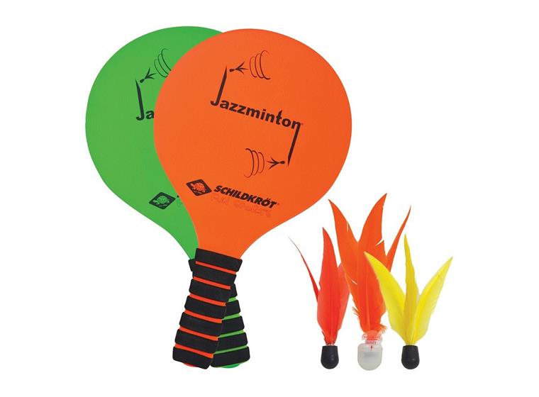 Jazzminton racketspel 2 st rack 3 st fjäderbollar