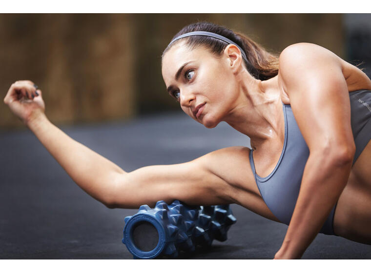 RumbleRoller Foam Roller Blå Massagerulle | 12,5 x 30 cm 