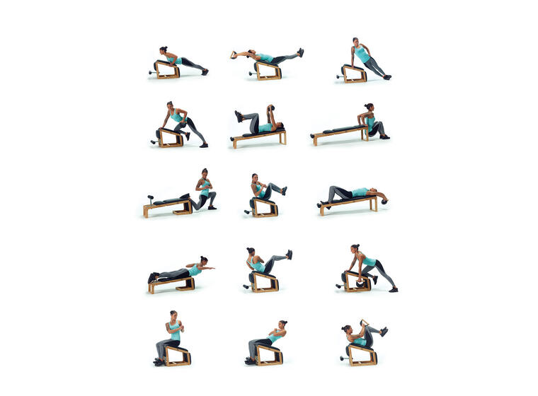 Träningsbänk Tria Trainer Nohrd Körsbär Flexibel bänk i trä 90x35x55 cm 