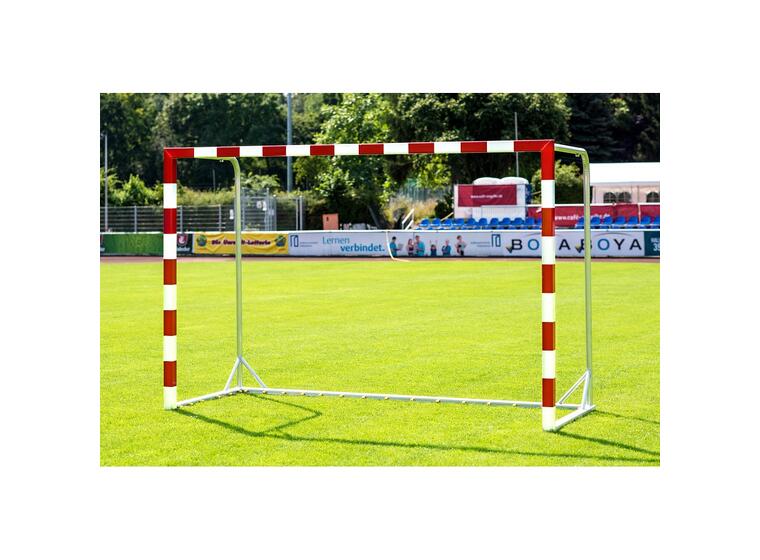 Handbollsmål i aluminium | Blå/Vit Fasta nätbågar 