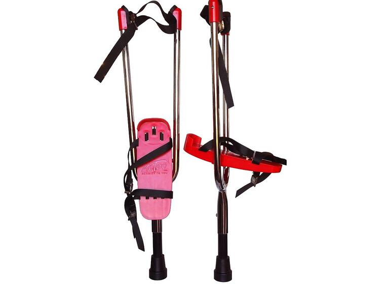 Hoppstyltor att fästa på benen Röd Vuxna upp till 180 cm upp till 80 kg 