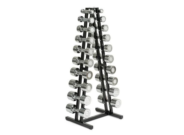 Kompakt hantelset Chrome 1-10 kg 2 stycken per vikt | Med ställ 
