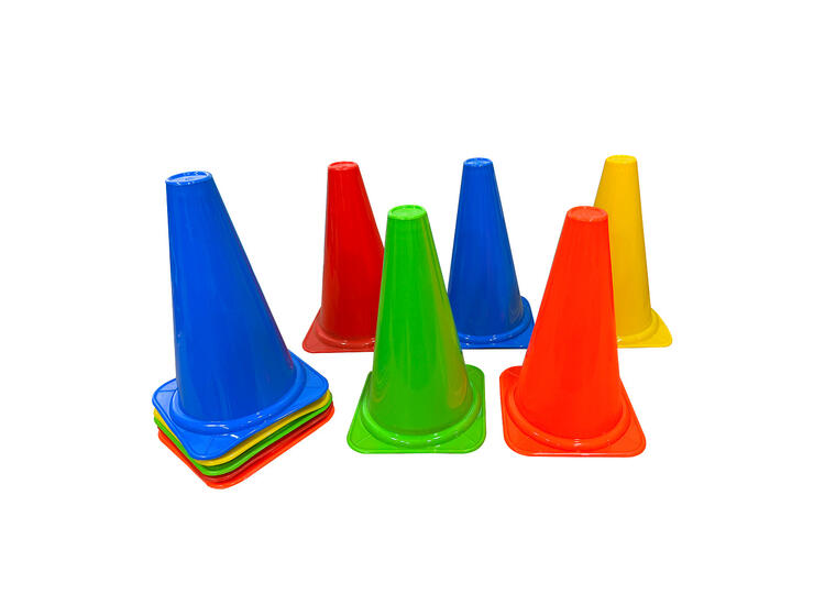 Koner i 5 färger 10 st | 23 cm 10 st | Orange, gul, röd, blå och grön 