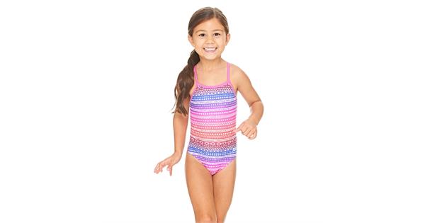 Zoggs Girls Ikat Frill Classic Back Swimsuit 