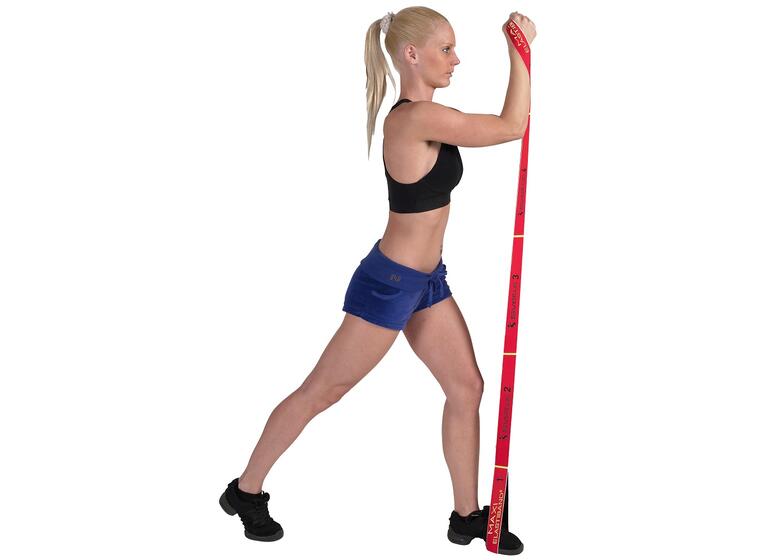 Rehabband  med öglor110 cm Elastiskt band med oilka fack 