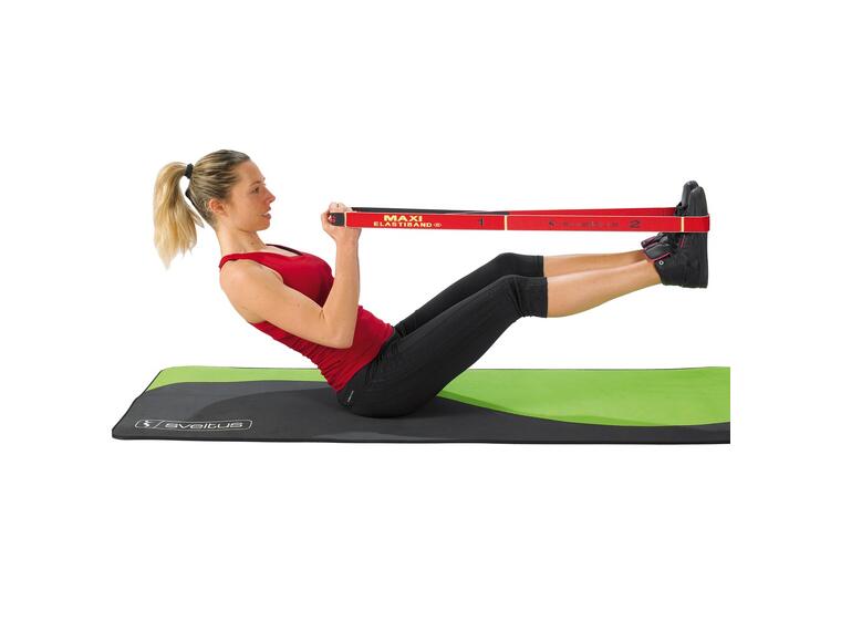 Rehabband  med öglor110 cm Elastiskt band med oilka fack 