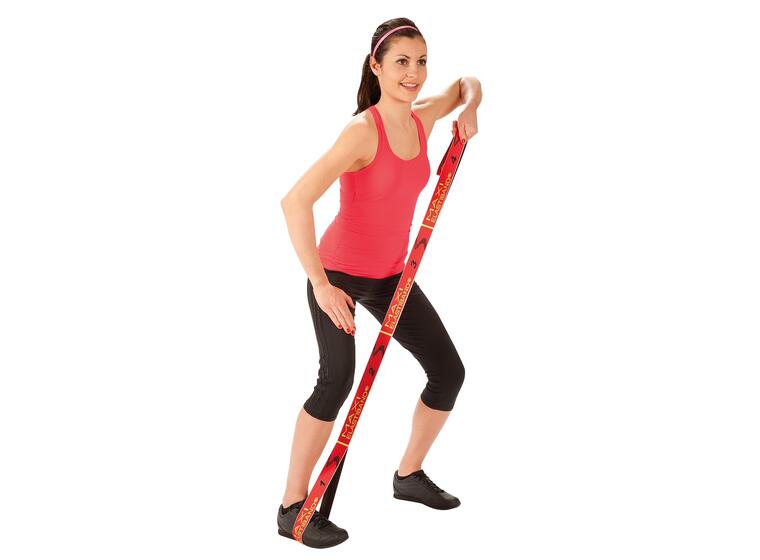 Rehabband  med öglor110 cm Elastiskt band med oilka fack 