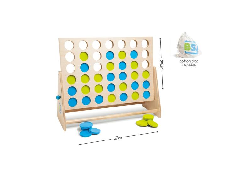 4 i rad Deluxe 57x39 cm Stort fyra i rad spel i trä 