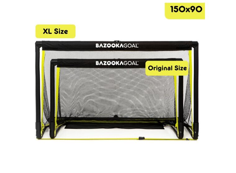 BazookaGoal XL | 150X90 cm | ihopfällbar Fotbollsmål för smålagsspel - 3 manna 