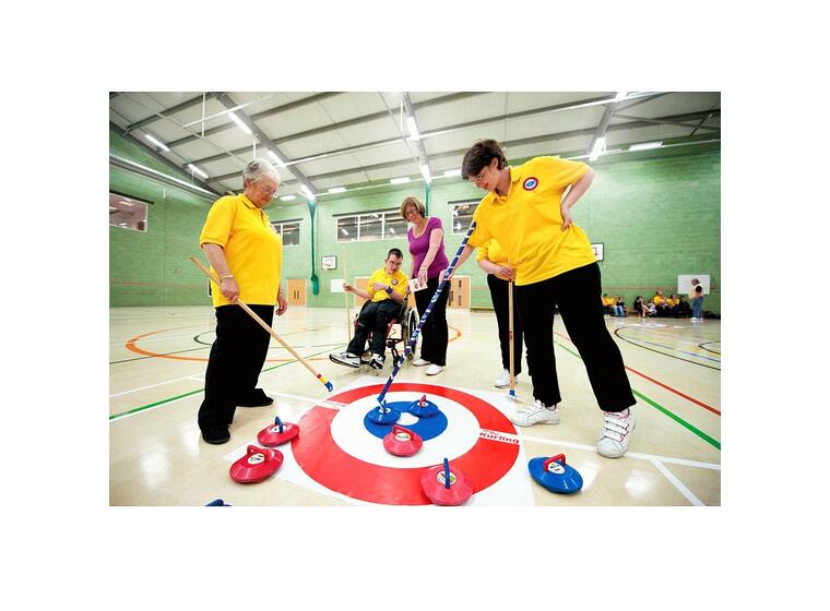 Curling set med matta Stenar och curlingbo 