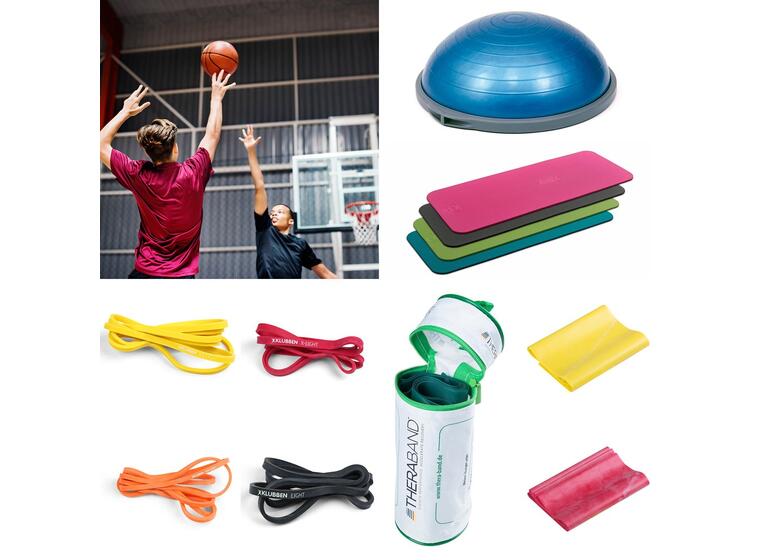 Träningspaket för skadefri basketboll Matta Pilatesboll och Bosuboll 