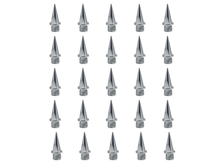 Spikar för startblock 25 st 12 mm respektive 18 mm med gänga 