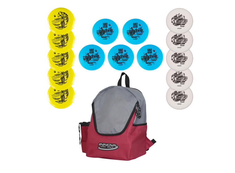 Discgolf Set | Totalt 15 discar Putter | Midrange | Driver | Ryggäck 