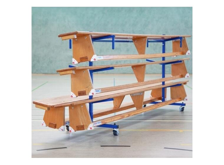 Gymnastikbänkar 6 st med transportvogn Bänkarnas längd 3 meter 