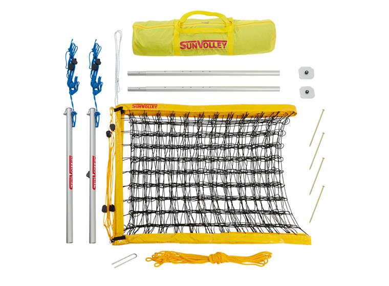 Beachvolleybollset SunVolley Standard+ Nät 9,5 m| Stolpar| Banmarkering| Bag
